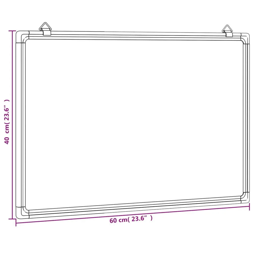 Magnetic Whiteboard 60x40cm Wall Mount Display Board Office Home Presentation