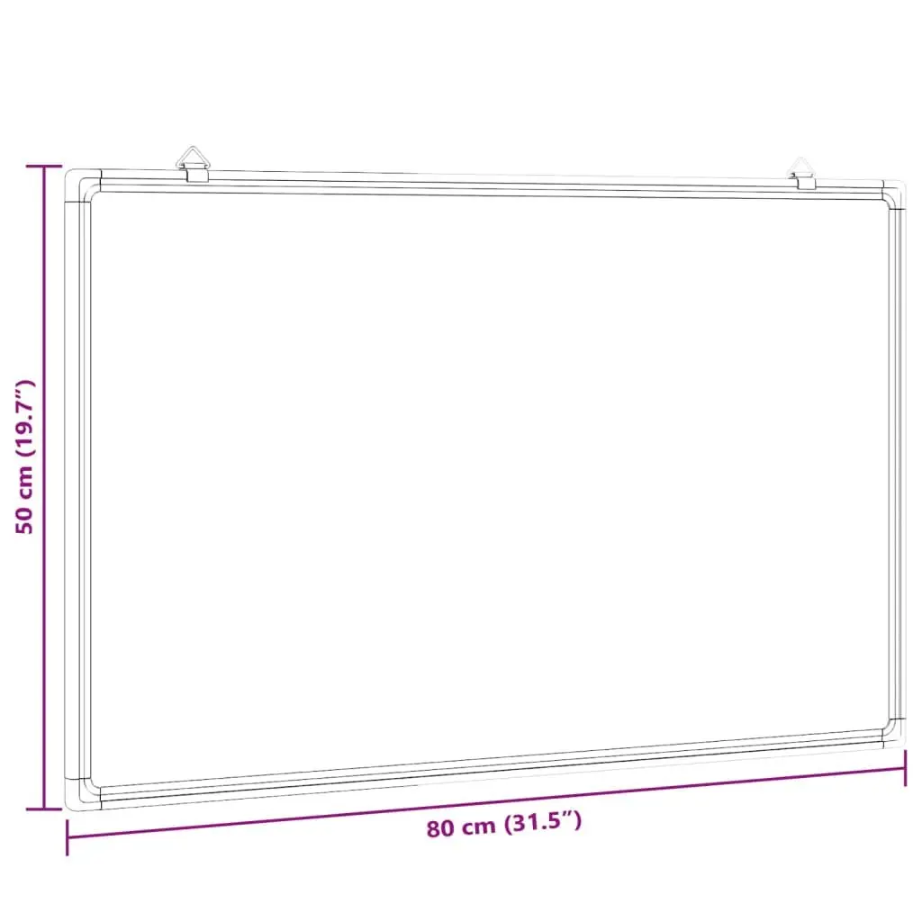 Magnetic Whiteboard Smooth Surface 80x50cm Wall Mount for Office and Home