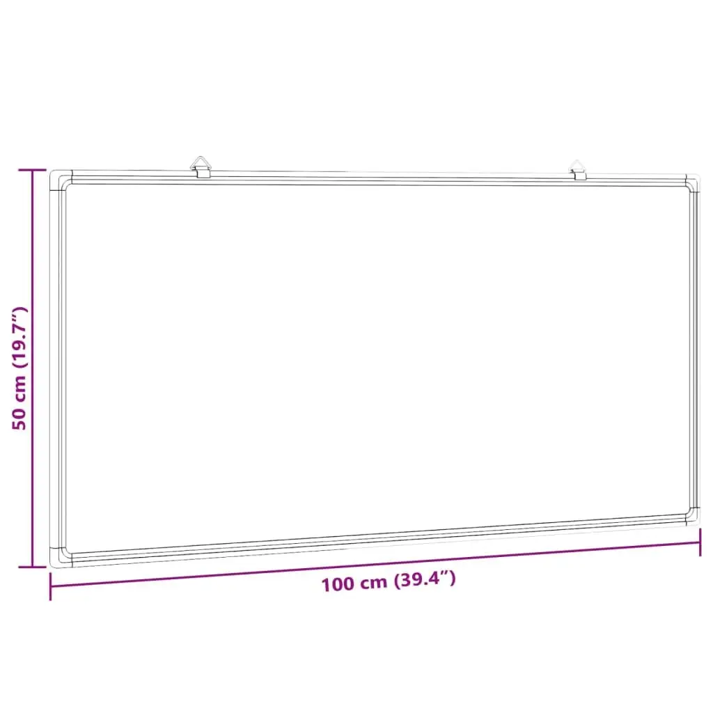 Magnetic Whiteboard Lacquer-Coated 100x50cm Wall Mount Office Home School Presentation Display