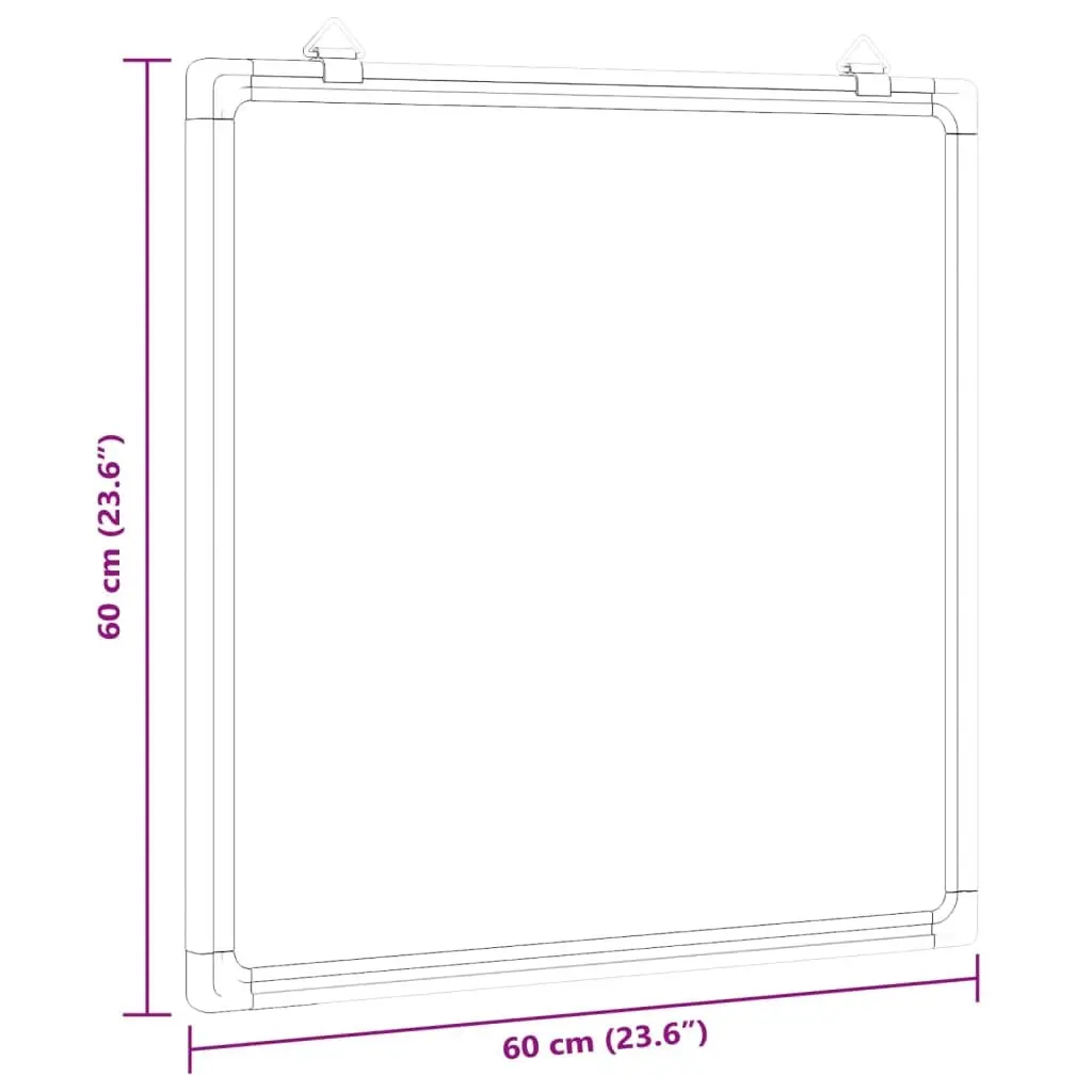 Magnetic Whiteboard 60x60cm Wall Mount Office Home Display Board Writing Surface