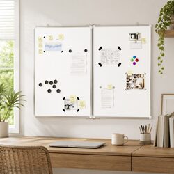 Magnetic Whiteboard Foldable Dual Panel Office Presentation Display Board