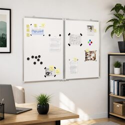 Magnetic Whiteboard Foldable Dual Panel Writing Board Home Office Display