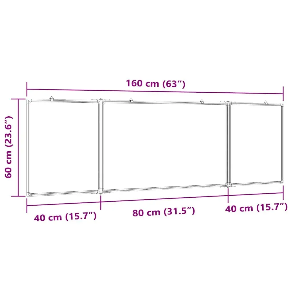 Magnetic Whiteboard Foldable Display Board 160x60cm
