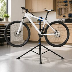 Bike Repair Stand Foldable Adjustable Height 108-188cm Blue Steel Cycling