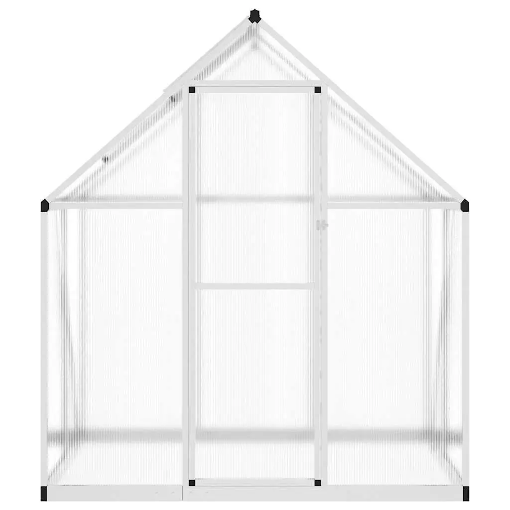 Greenhouse with Base Frame Aluminium Polycarbonate Silver 169x114x195 cm