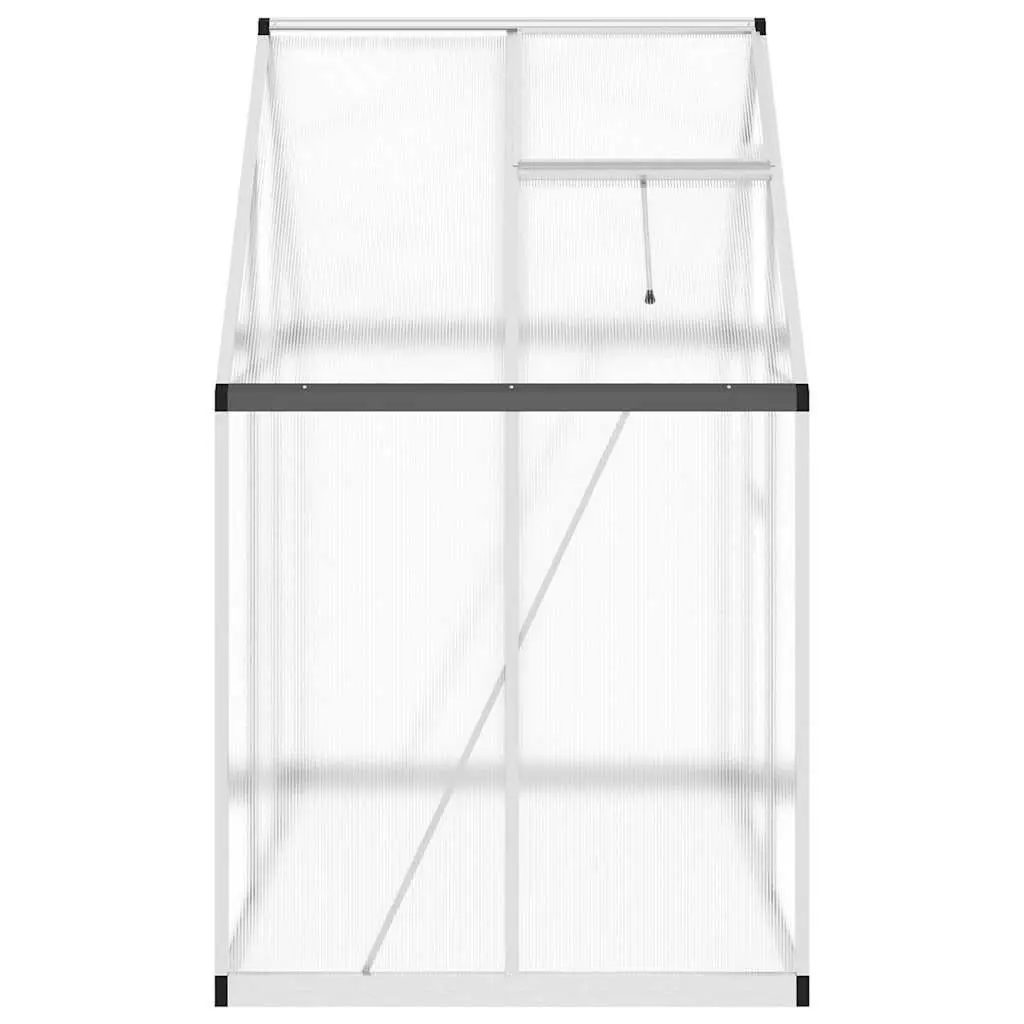 Greenhouse with Base Frame Aluminium Polycarbonate Silver 169x114x195 cm
