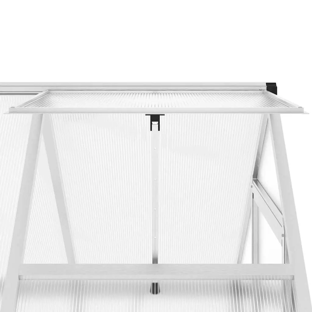 Greenhouse with Base Frame Aluminium Polycarbonate Silver 169x114x195 cm