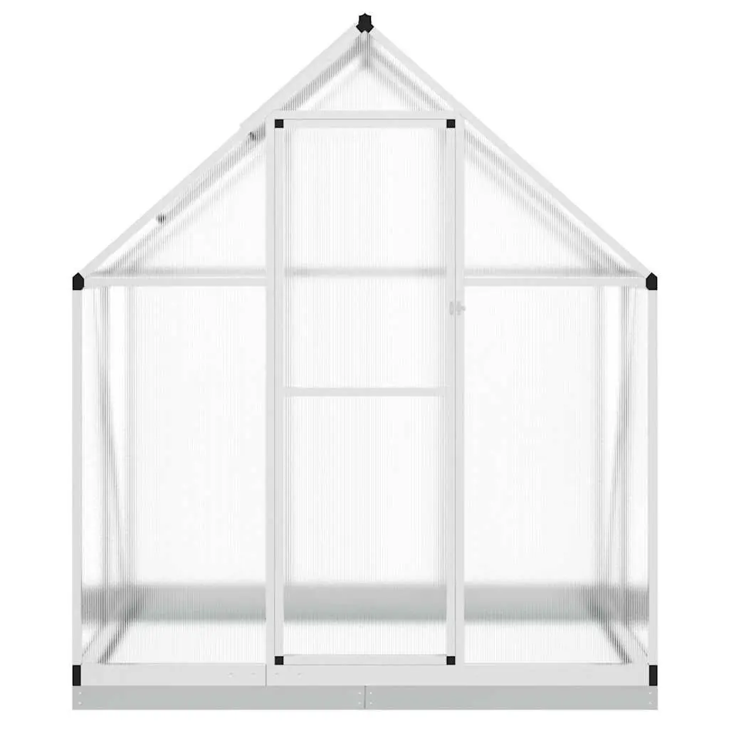Greenhouse Aluminium Polycarbonate Silver 169x114x202 cm with Base Frame