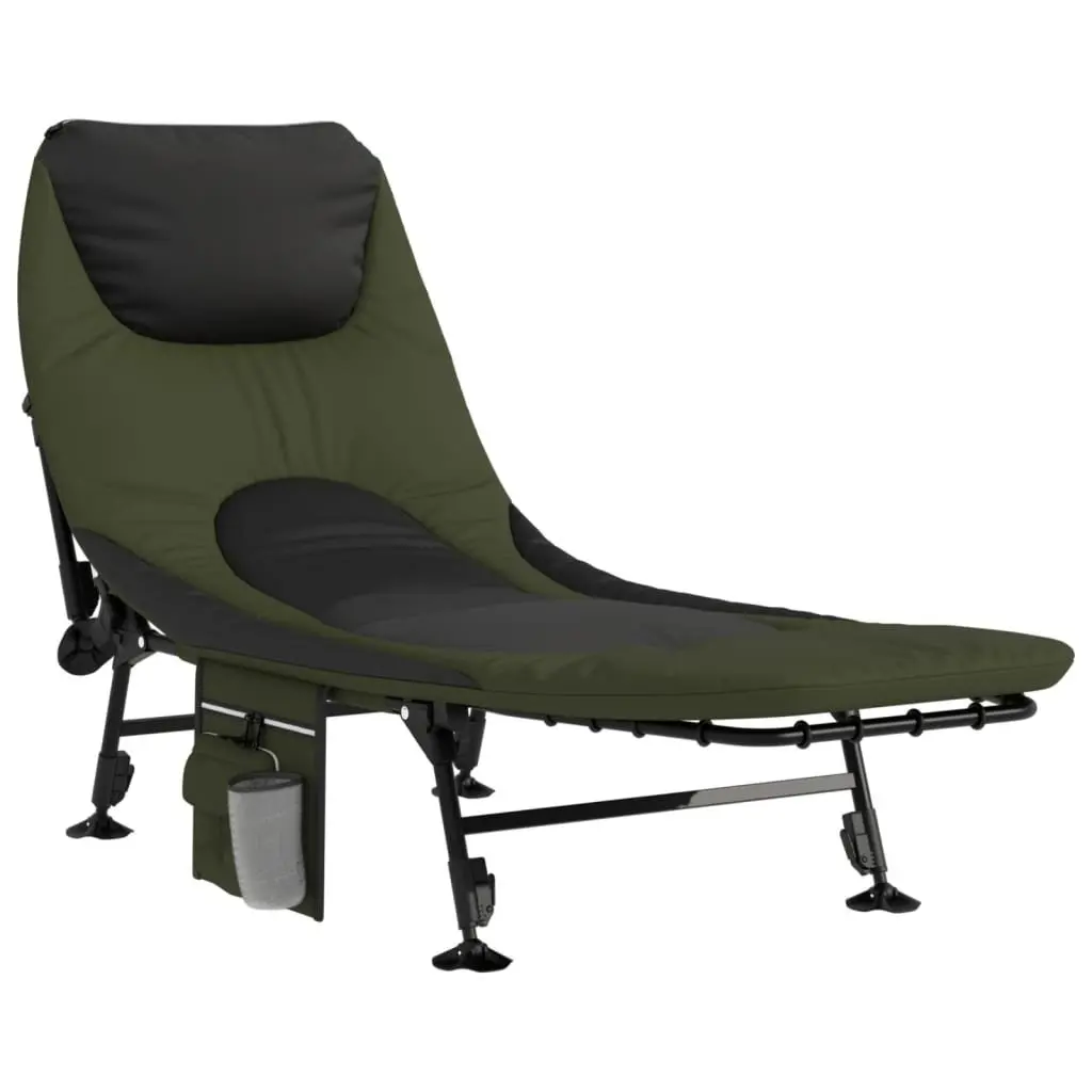 Foldable Fishing Bed Adjustable Backrest Mud Feet Green