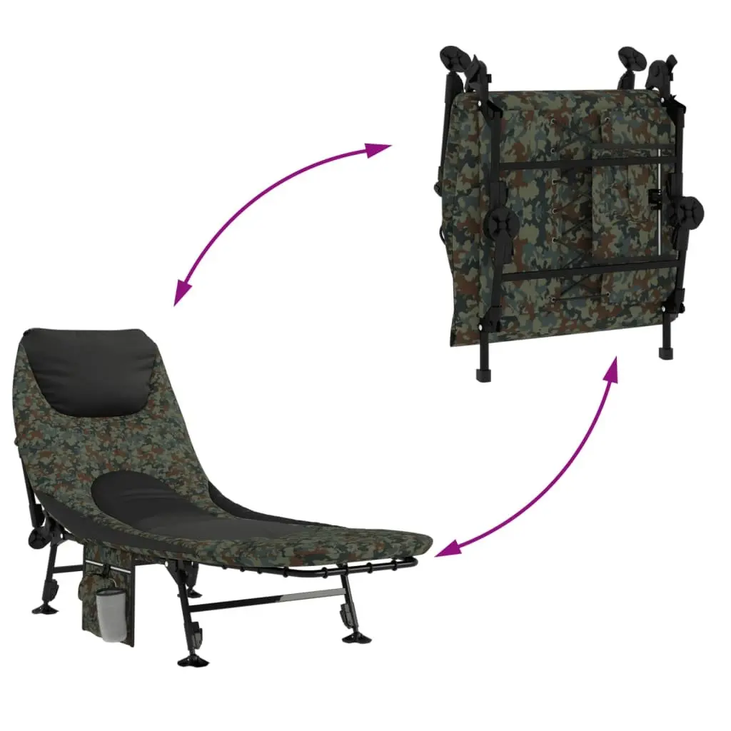 Foldable Fishing Bed Adjustable Mud Legs Camouflage