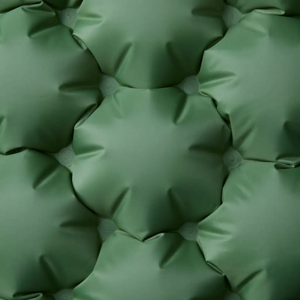 Self Inflating Camping Mattress Double with Integrated Pillows 8.5 cm Green