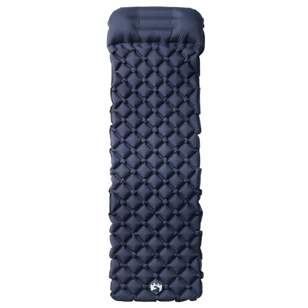 Inflatable Camping Mattress with Integrated Pillow 1-Person 6 cm Grey