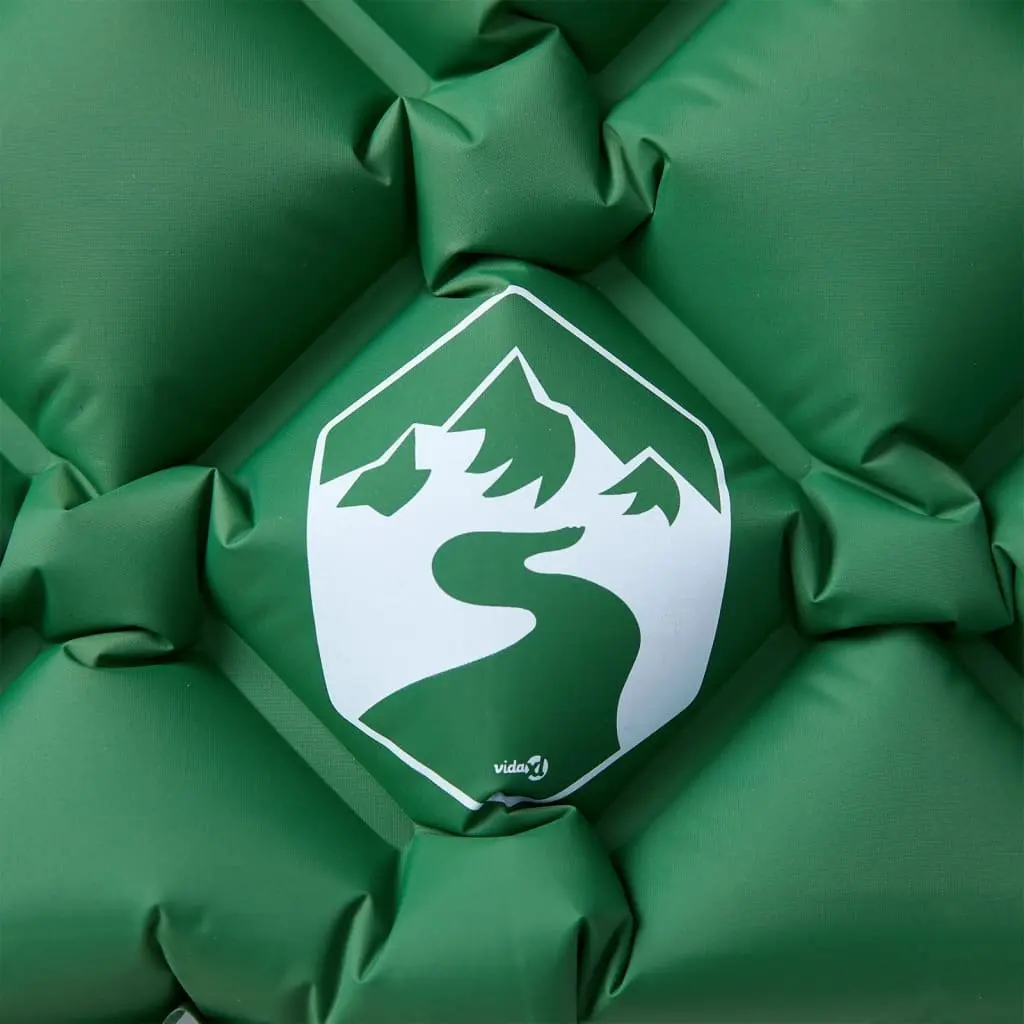 Camping Mattress Inflatable with Pillow 1 Person 6 cm Thickness Green