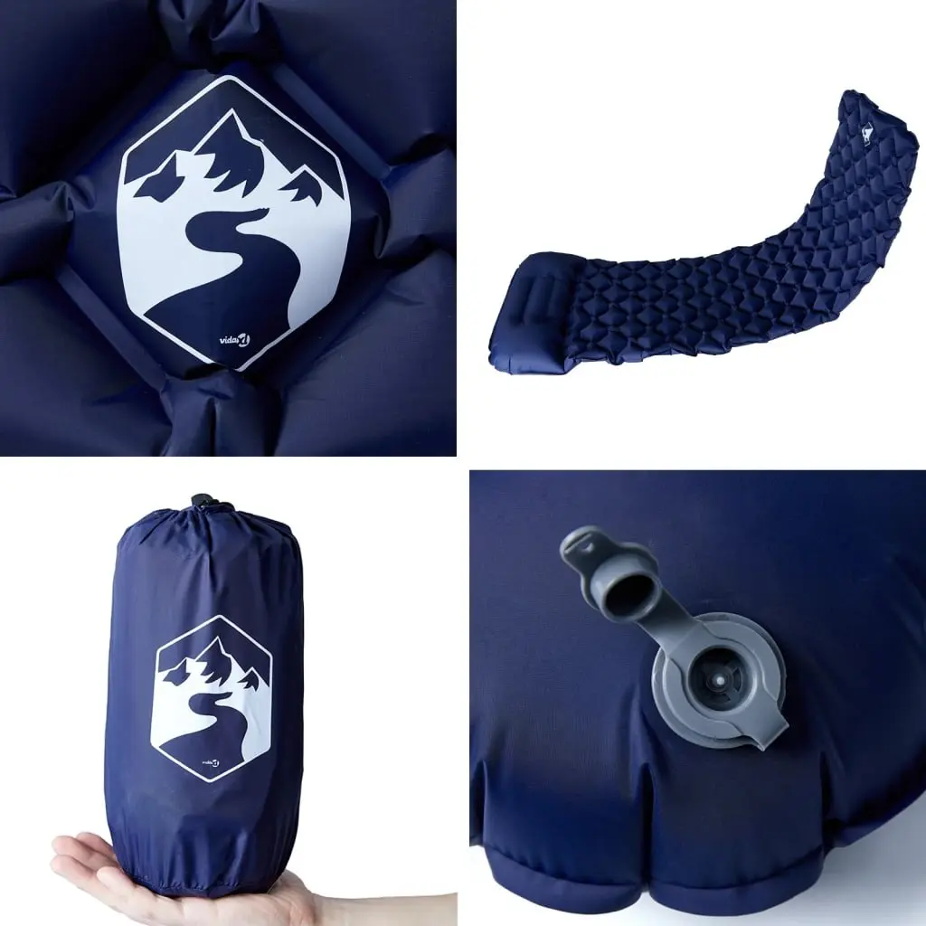 Inflatable Camping Mattress Integrated Pillow Single Person 6 cm Thickness