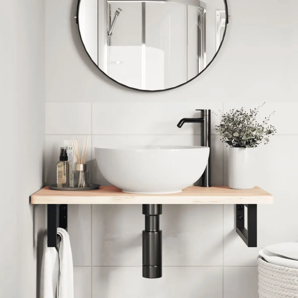 Shelf Brackets Wall Mount Black Rectangular Steel 2 pcs