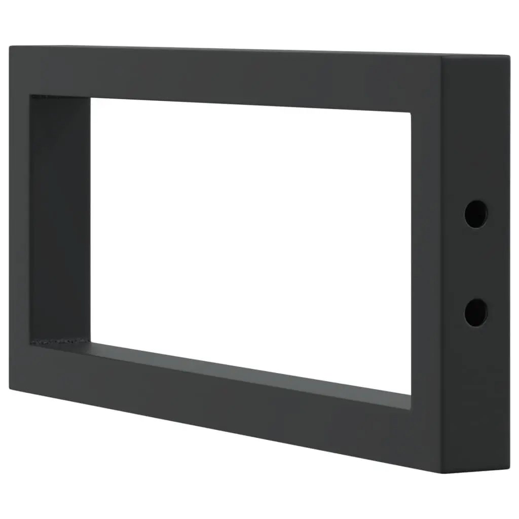 Shelf Brackets Wall Mount Black Rectangular Steel 2 pcs