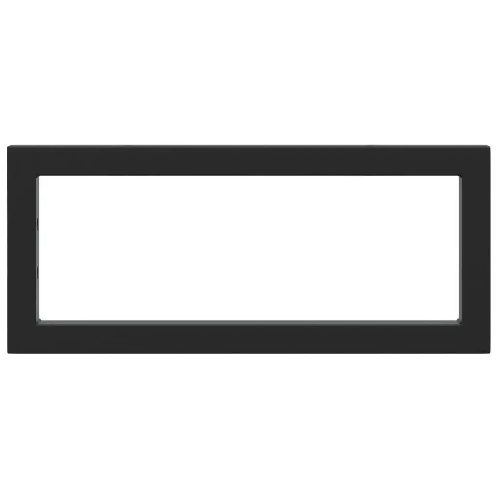 Shelf Brackets Wall Mount Black Rectangular Steel 2 pcs