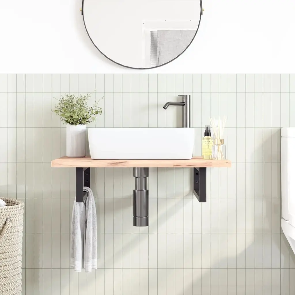 Rectangular Steel Shelf Brackets for Washbasin Wall Mount Storage Support 2 Piece