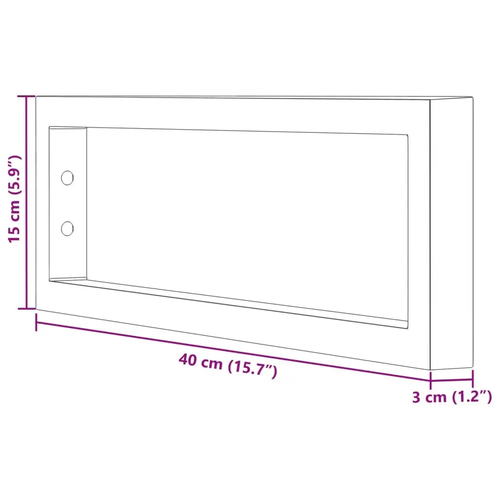 Rectangular Steel Shelf Brackets for Washbasin Wall Mount Storage Support 2 Piece