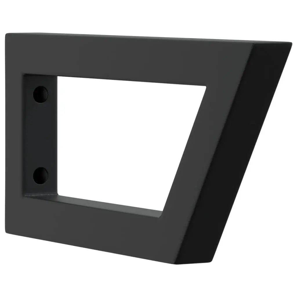 Shelf Brackets Trapezium Shape Black Steel 2 Piece