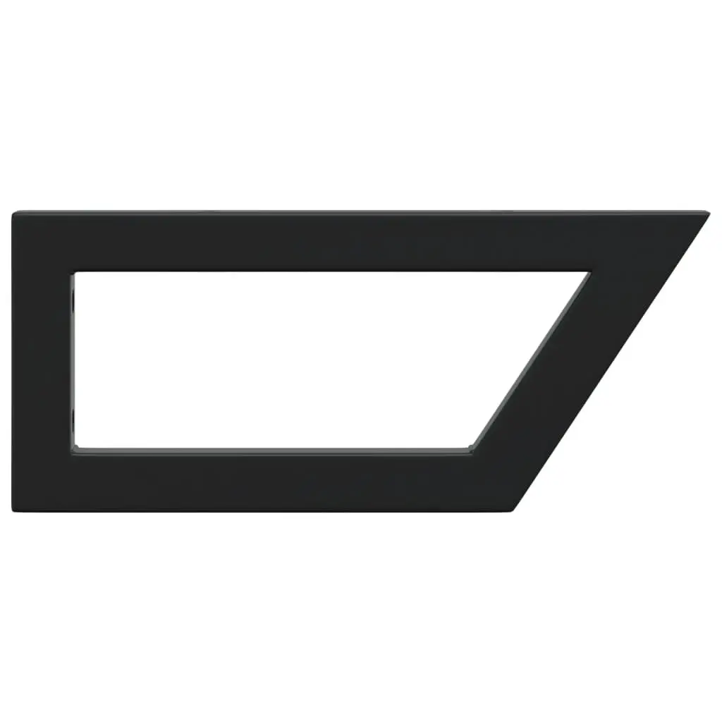 Shelf Brackets Trapezium Shape Black Steel 2 Piece