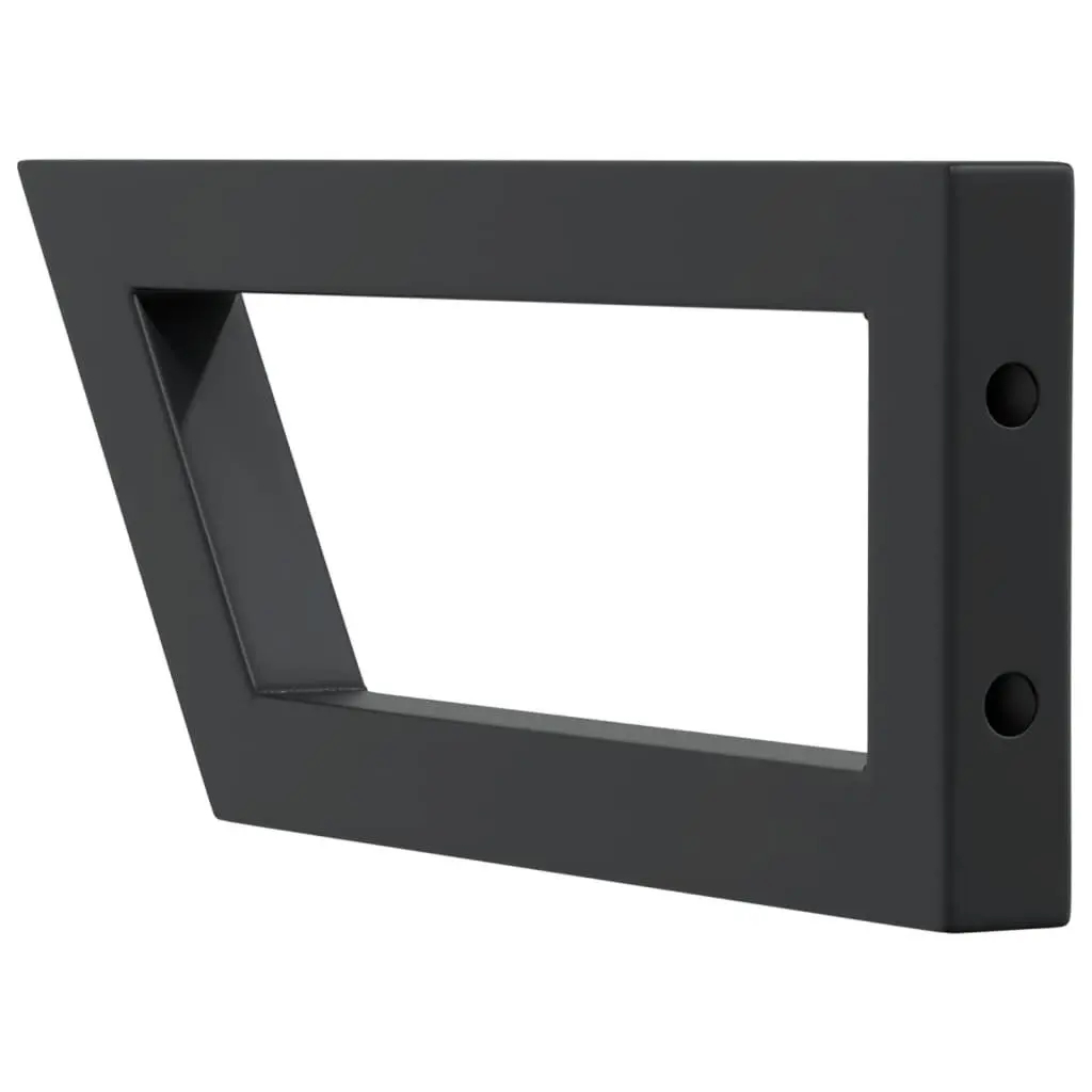 Shelf Brackets Trapezium Black Steel Wall Mount 2 Piece