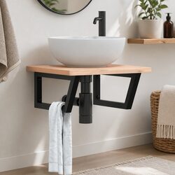 User-Friendly Black Steel Shelf Brackets – 2 Pack