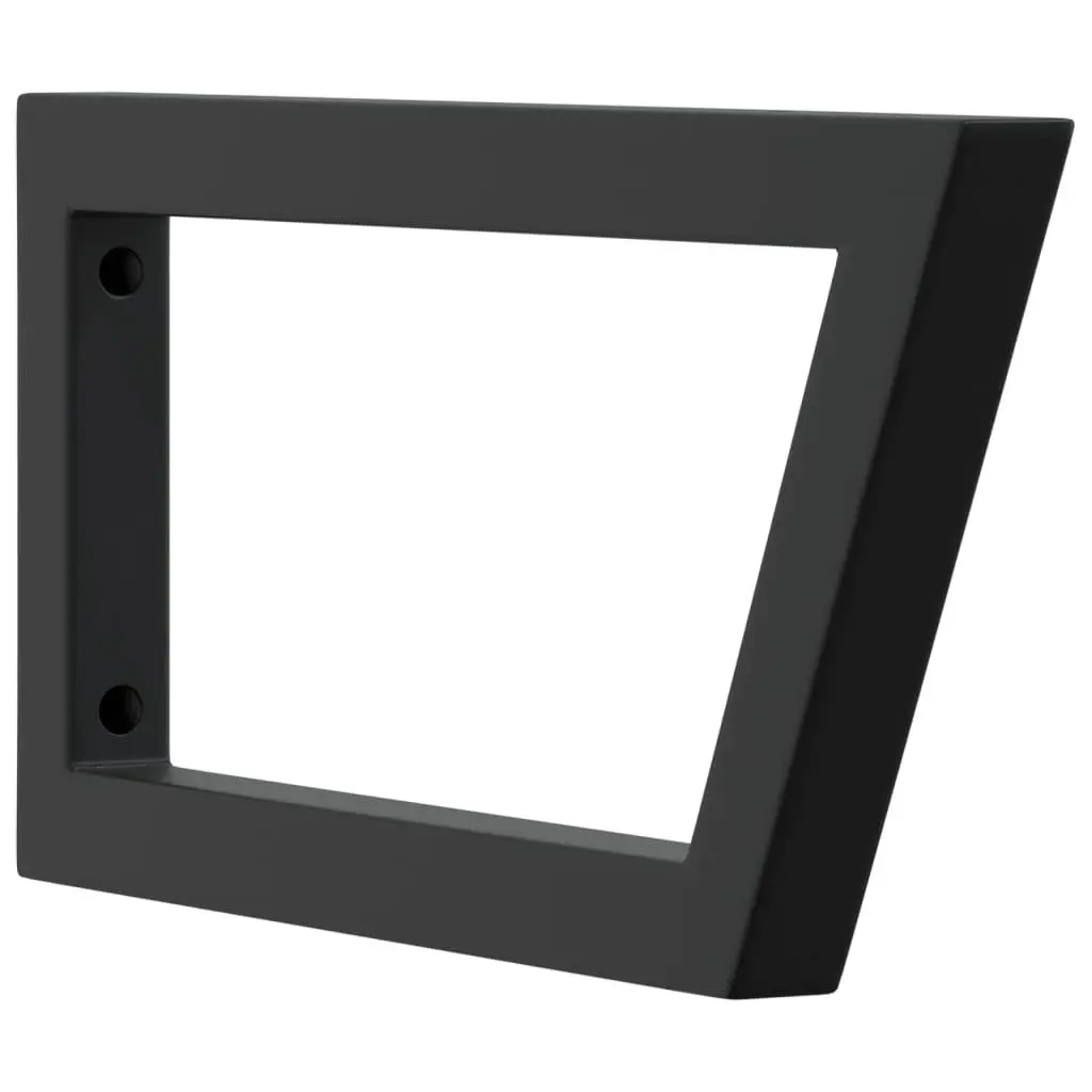 Shelf Brackets Trapezium Shape Black Steel Wall Mount Support 2 pcs