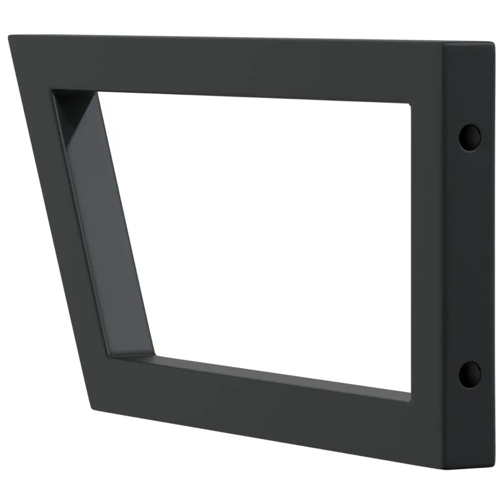 Shelf Brackets Trapezium Shape Black Steel Wall Mount Support 2 pcs