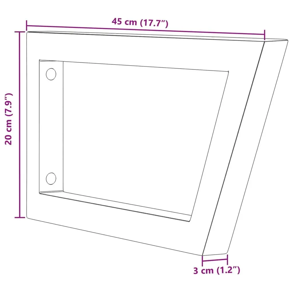 Shelf Brackets Trapezium Shape Black Steel Wall Mount Support 2 pcs