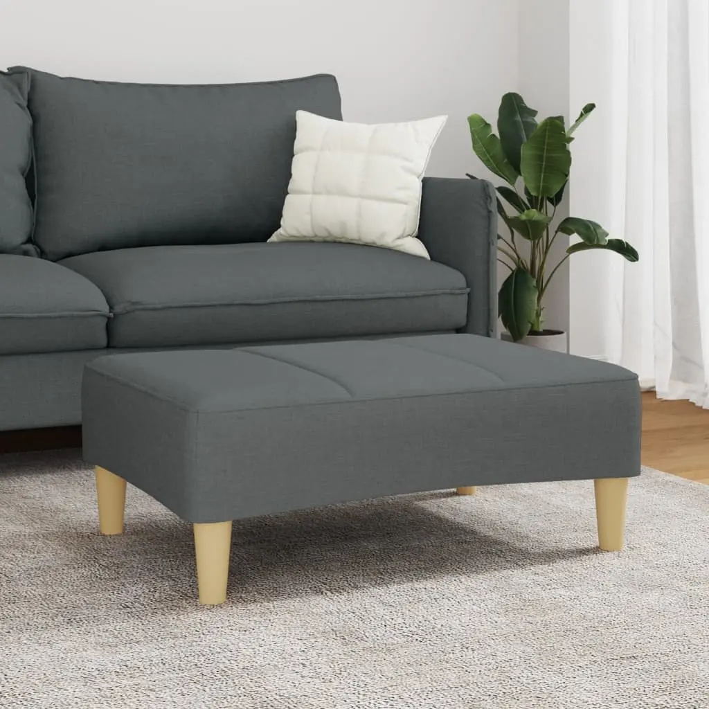 Footstool Dark Grey Fabric 77x55x31 cm Modern Foot Rest Living Room Furniture
