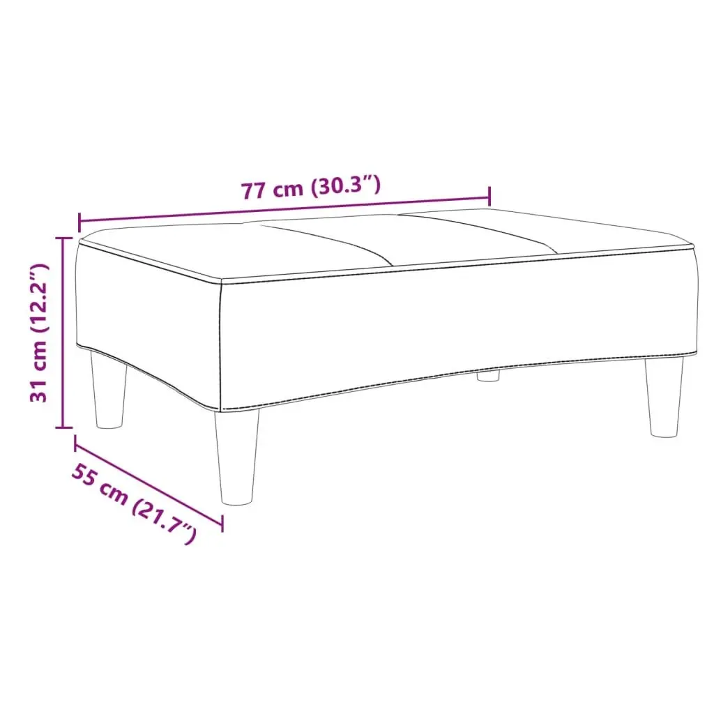 Footstool Dark Grey Fabric 77x55x31 cm Modern Foot Rest Living Room Furniture