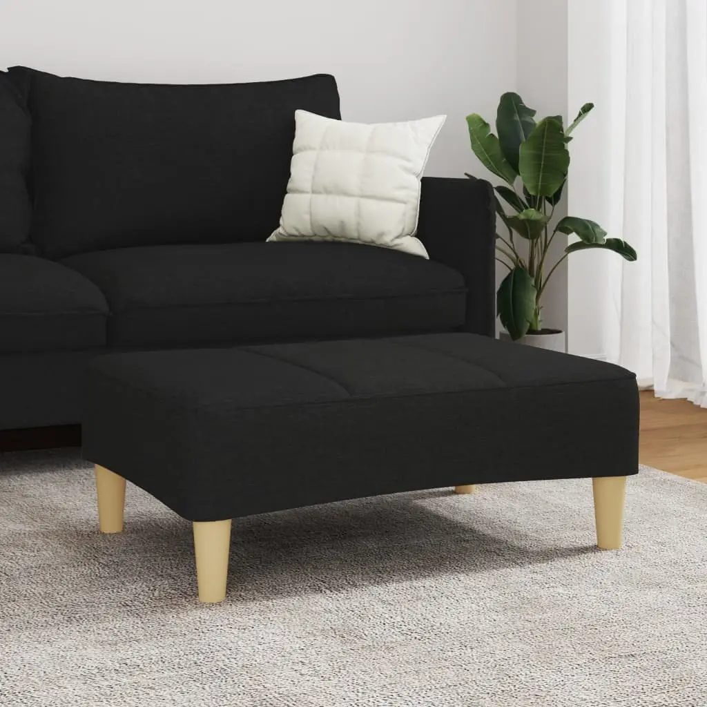Black Fabric Footstool Ottoman Foot Rest Sofa Recliner Lounge Living Room