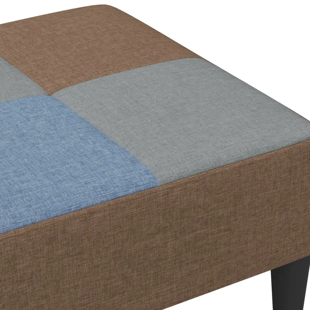 Patchwork Footstool Multicolour Fabric Ottoman Compact Size Living Room Seat