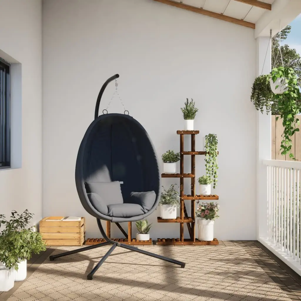 Hanging Egg Chair with Stand Swing Seat Outdoor Garden Porch Relaxation