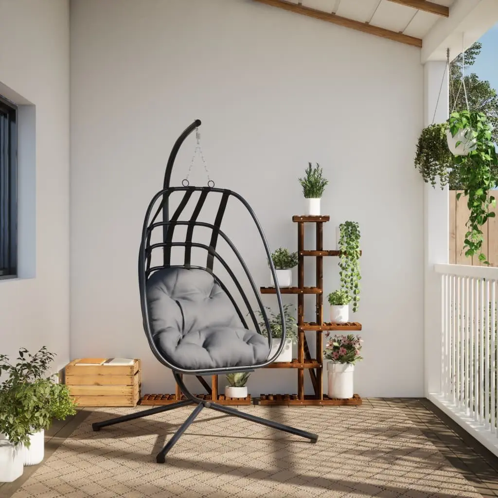 Hanging Egg Chair with Stand Swing Outdoor Garden Porch Relax Anthracite