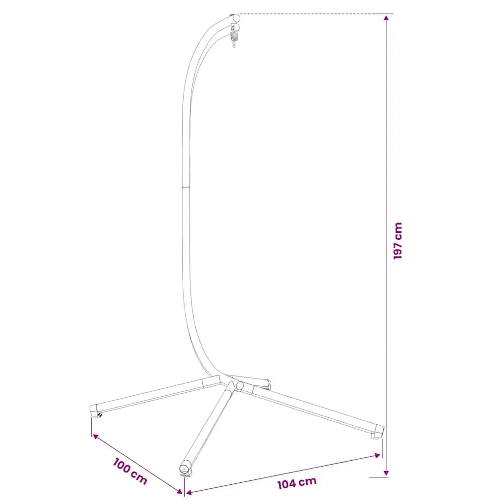 Hanging Egg Chair Stand Frame Steel Black Outdoor Porch Garden Swing Support