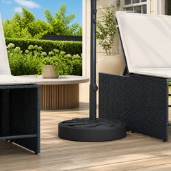 Parasol Base Round 25kg Stable Umbrella Stand Outdoor Garden Pole Mount Black