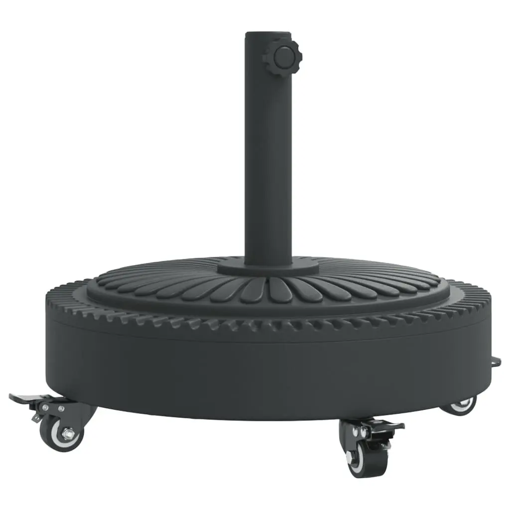 Round Parasol Base with Wheels Lockable Castors 27kg Umbrella Stand