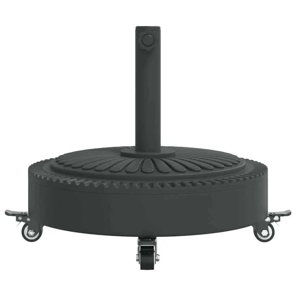 Round Parasol Base with Wheels Lockable Castors 27kg Umbrella Stand