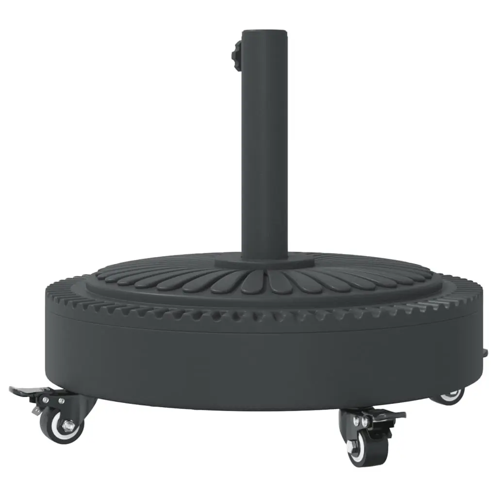Round Parasol Base with Wheels Lockable Castors 27kg Umbrella Stand