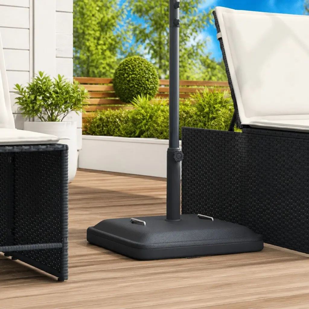 Parasol Base Square Black Stable Umbrella Foundation Concrete Filled Handles