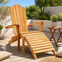 Your Outdoor Adirondack Chair with Footrest in Brown