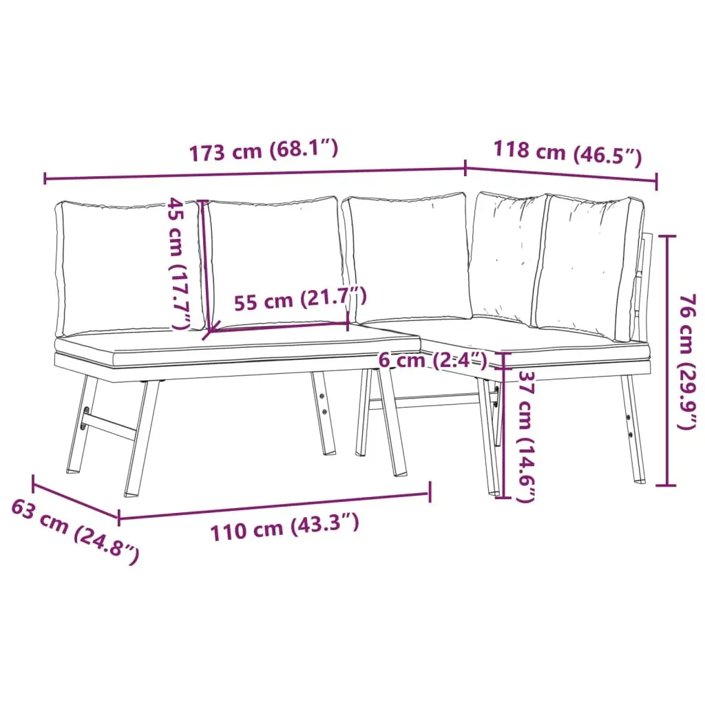 Outdoor Garden Bench Set
