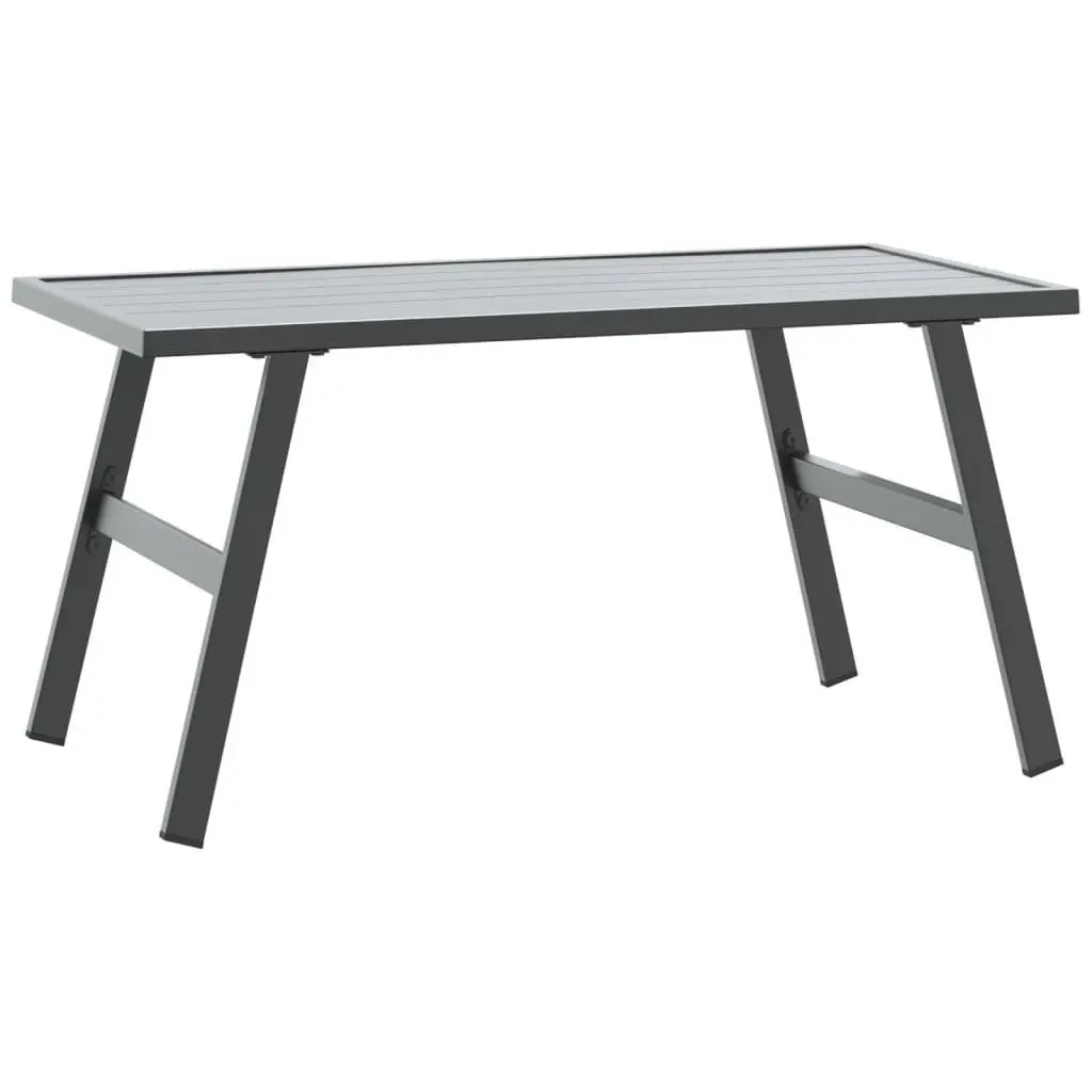 Outdoor Coffee Table Black Steel Frame 90 x 45 x 35 cm