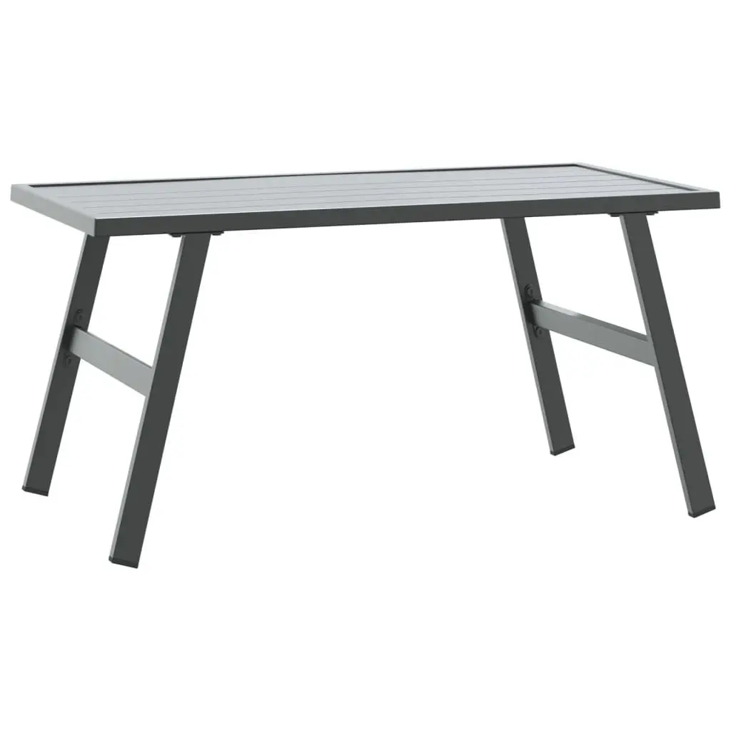 Outdoor Coffee Table Black Steel Frame 90 x 45 x 35 cm