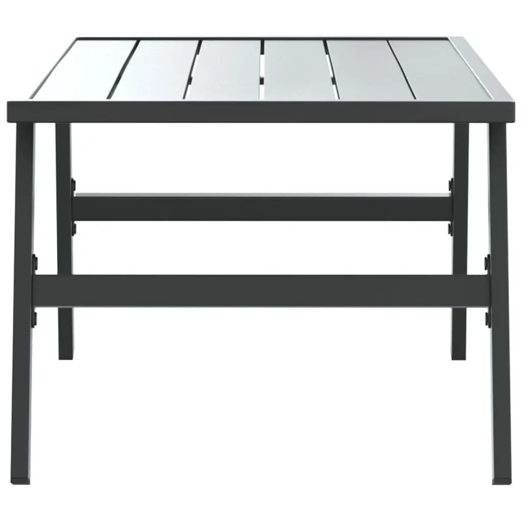 Outdoor Coffee Table Black Steel Frame 90 x 45 x 35 cm