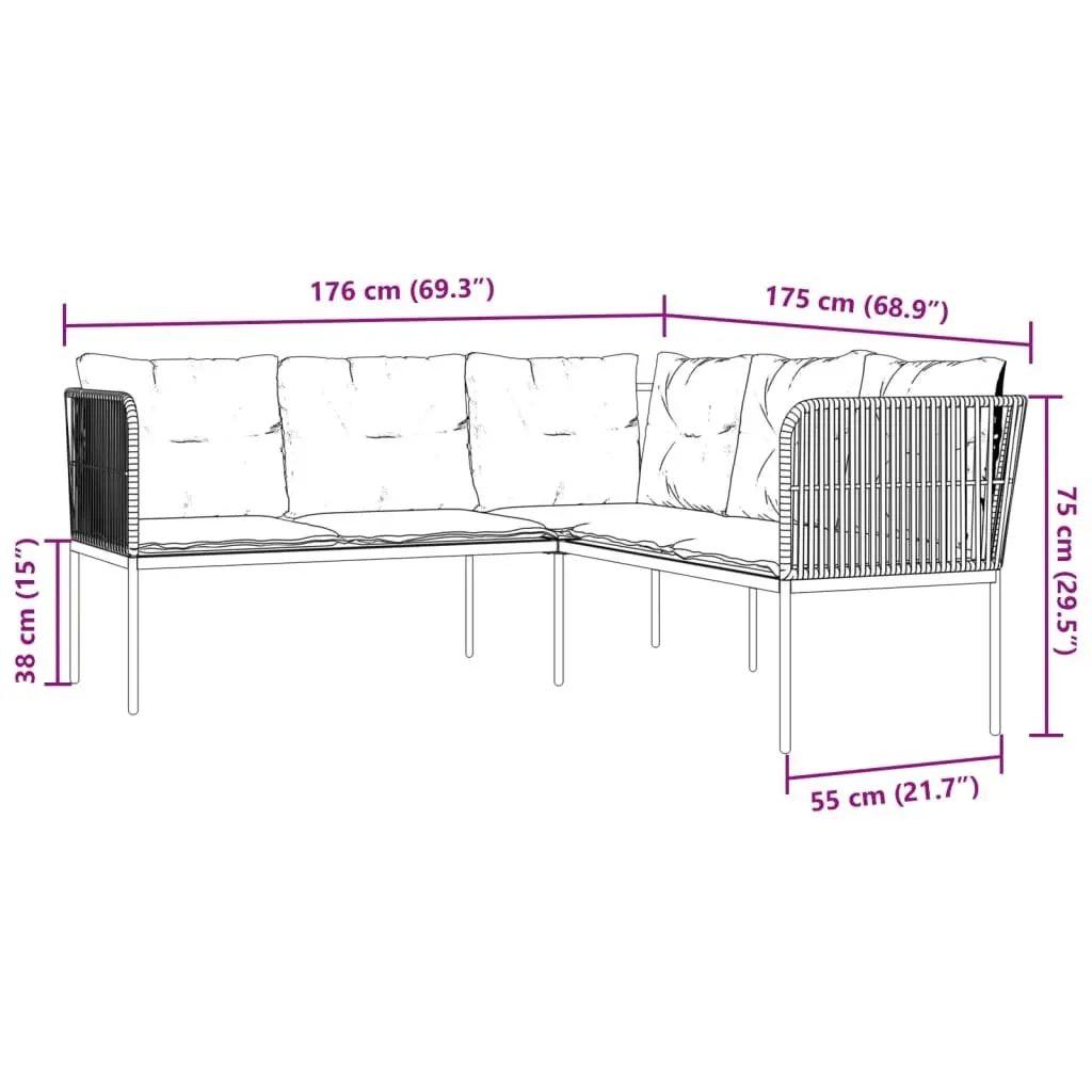 L-Shaped Garden Sofa