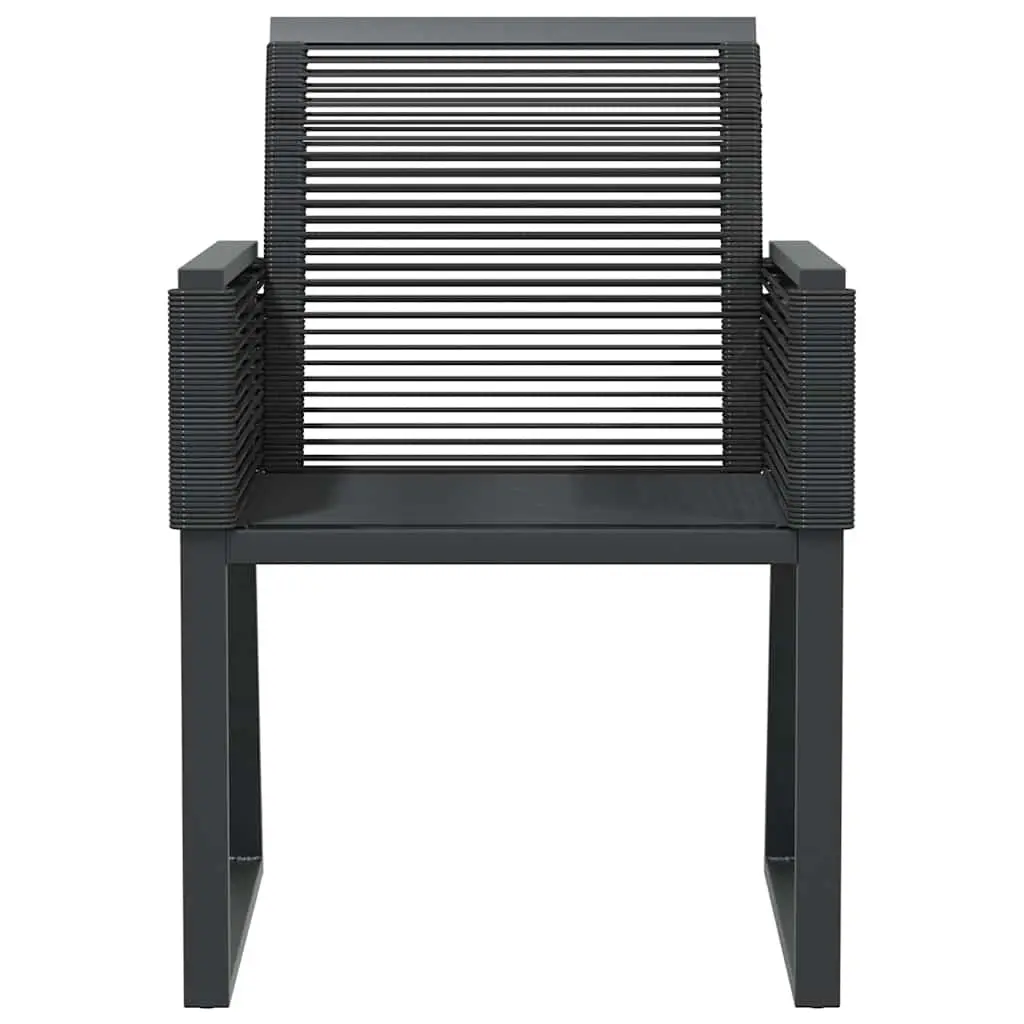 Outdoor Garden Chairs 2 Pieces Black Poly Rattan Backrest Armrests Patio Seating