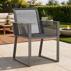 Garden Chairs Set of 4 Black Outdoor Seating Poly Rattan Patio Furniture